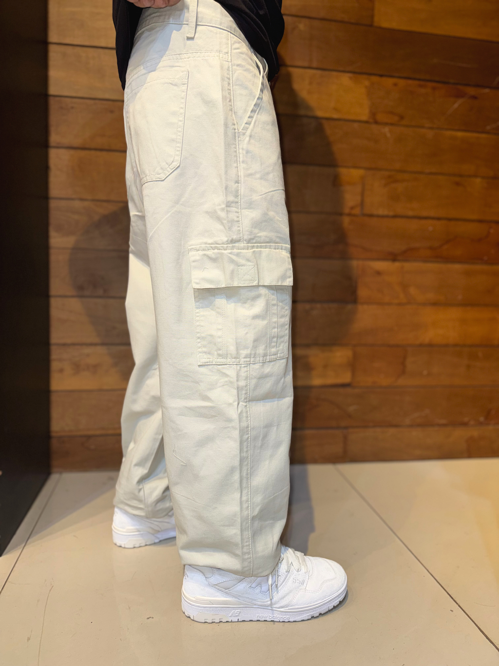 Calça Fox Club, Baggy Cargo Cor Areia