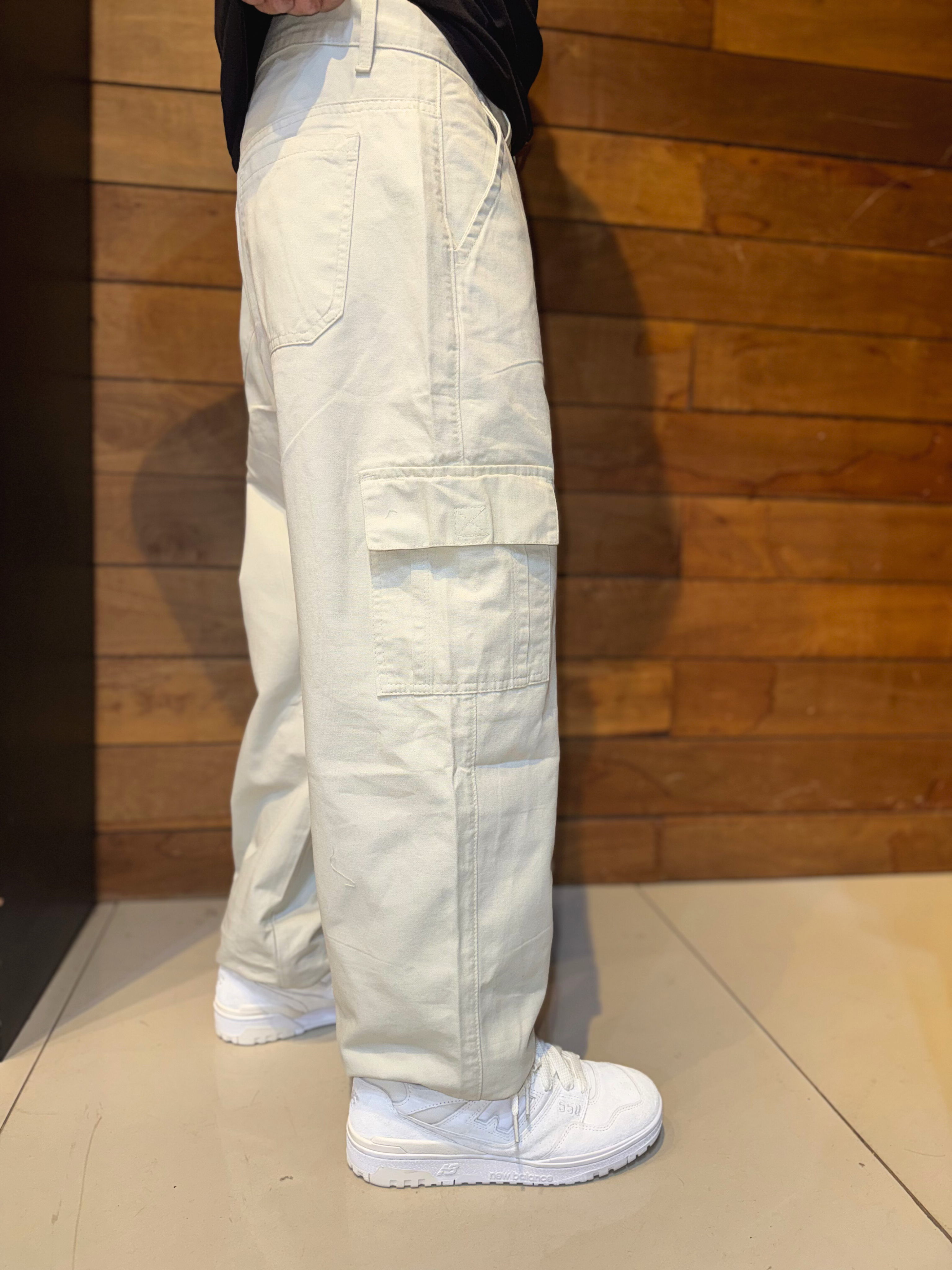 Calça Fox Club, Baggy Cargo Cor Areia