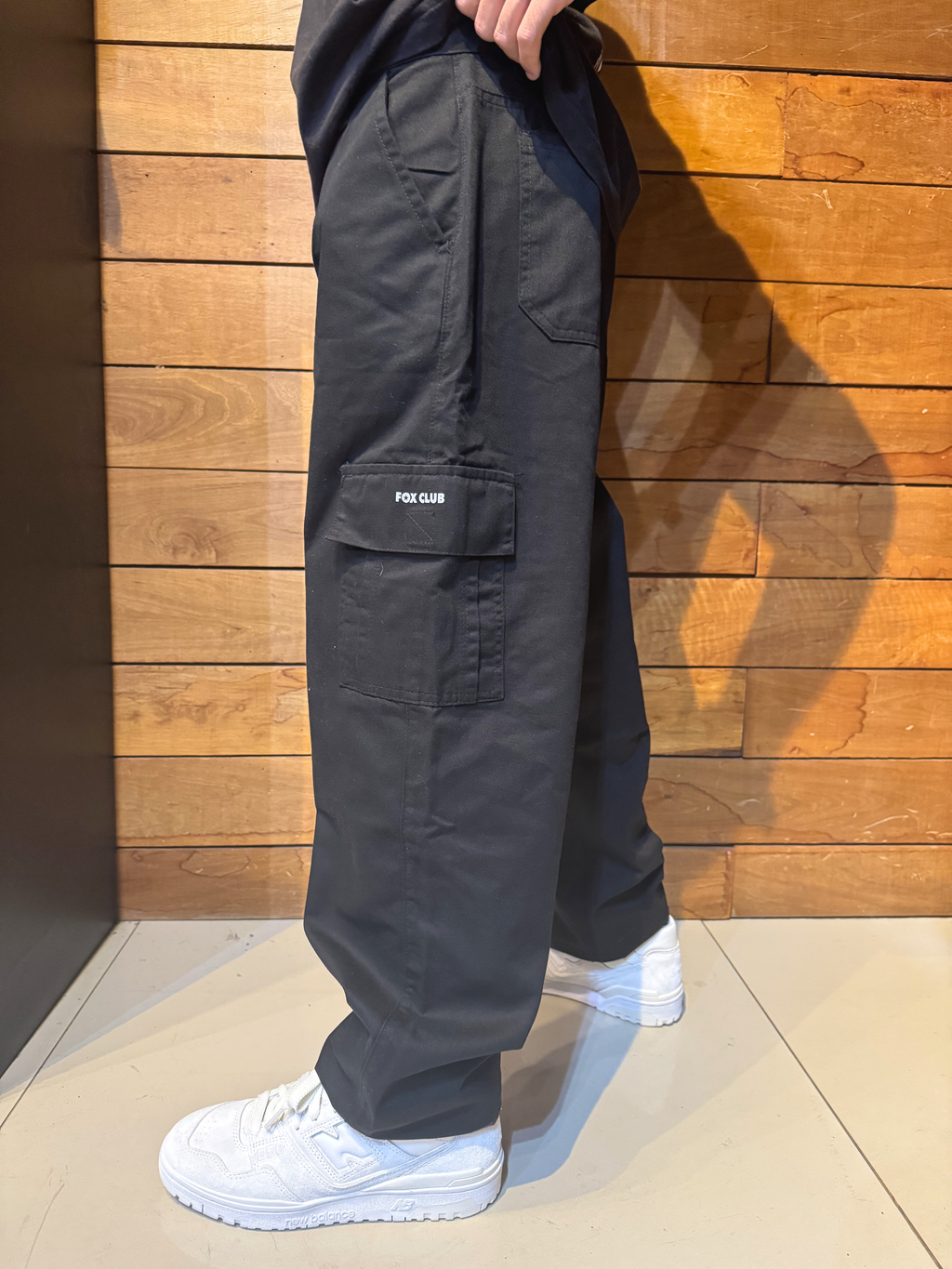 Calça Fox Club, Baggy Cargo Cor Preta