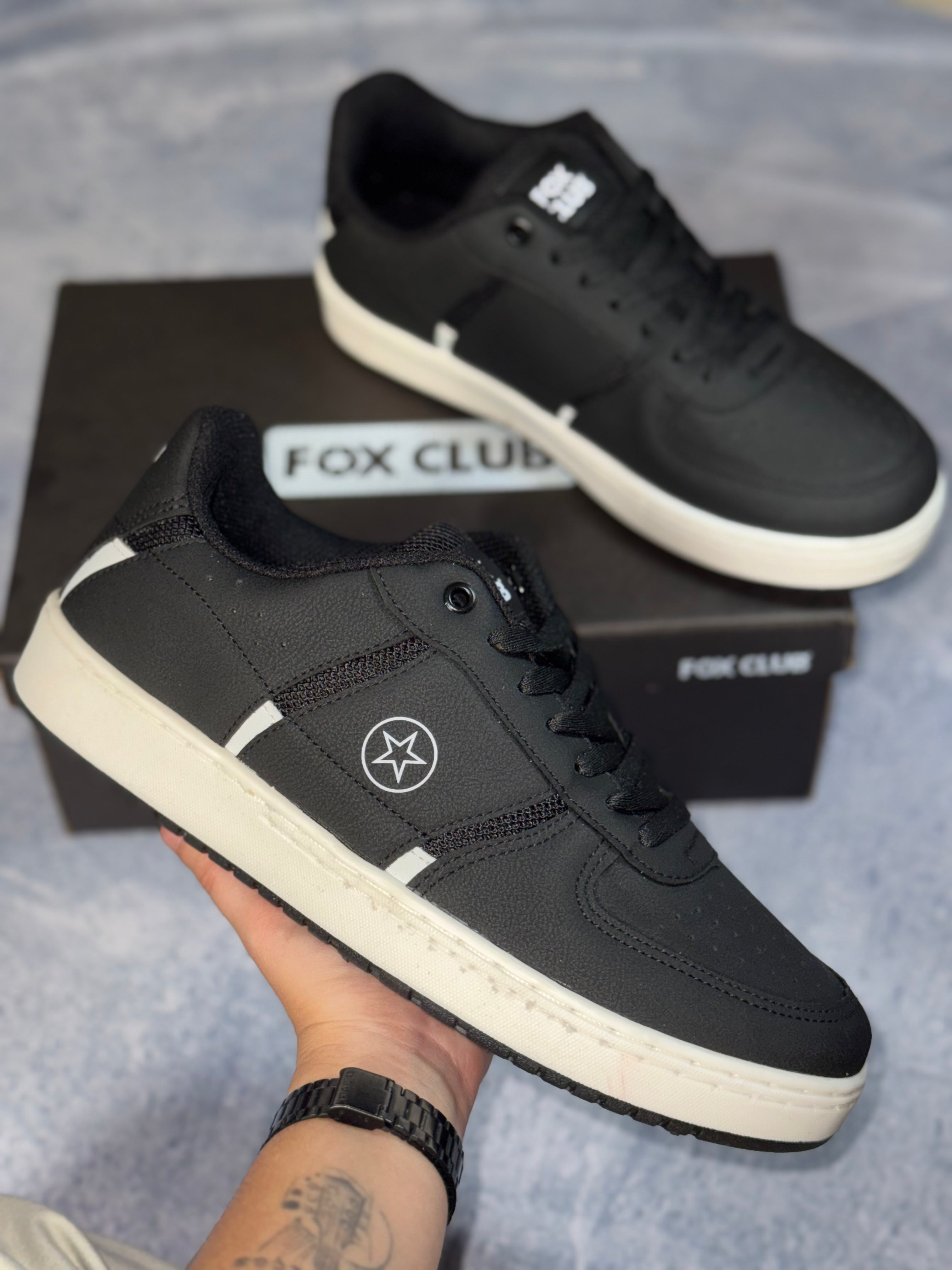 Tênis Fox Club FXSC0002 - Preto e Branco