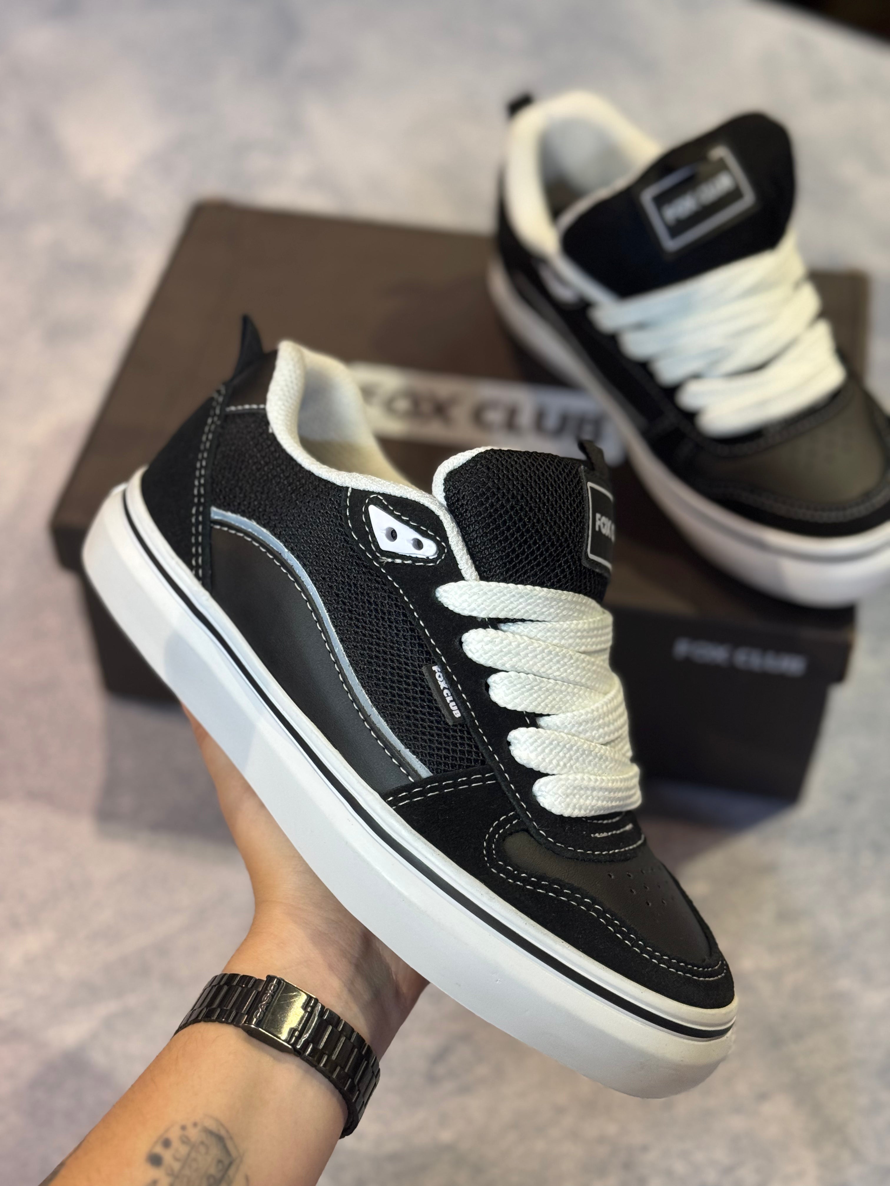 Tênis Fox Club Dux 011 - Preto/Branco