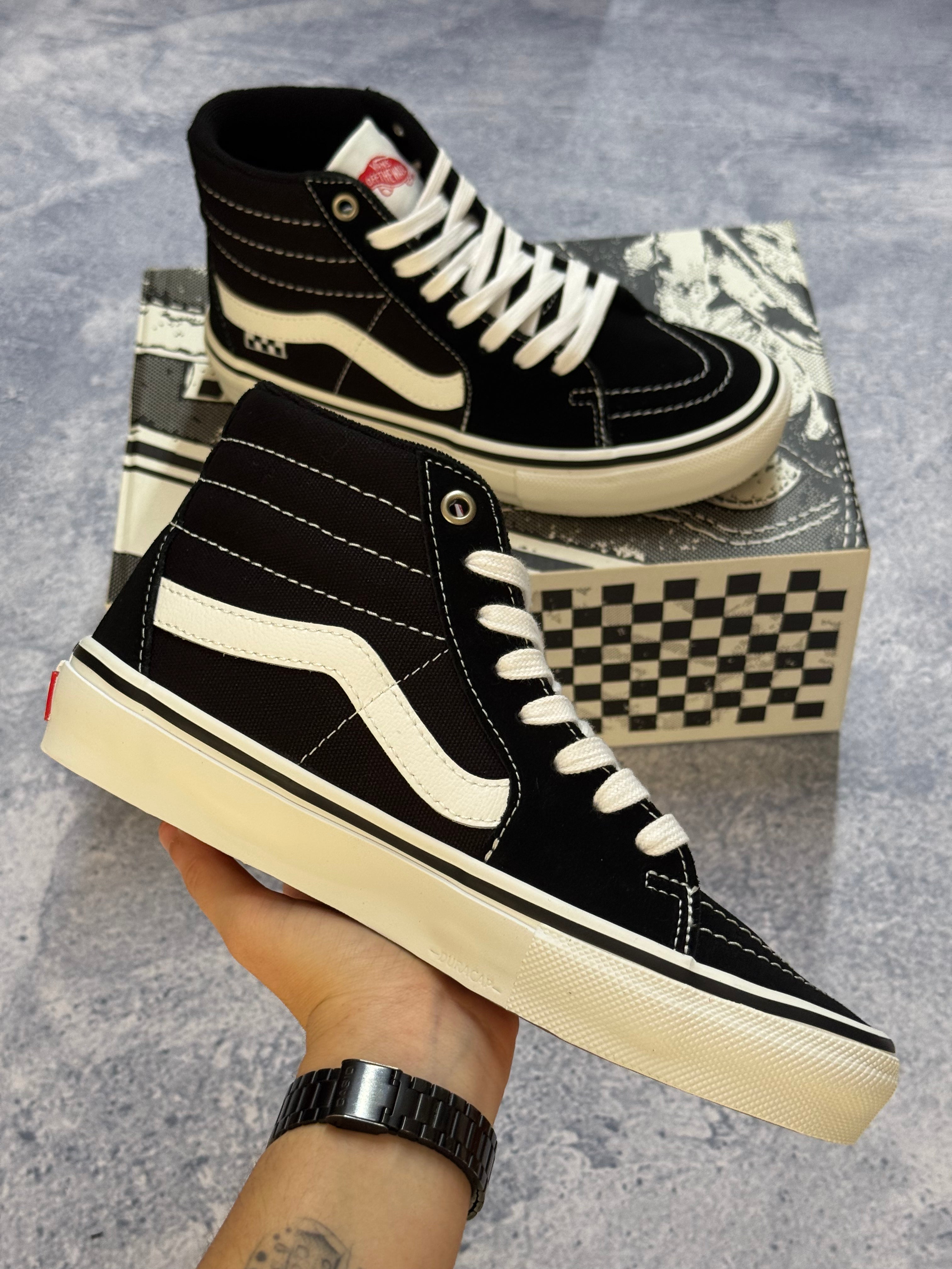 Tênis Vans Skate Sk8-High Pro Black White