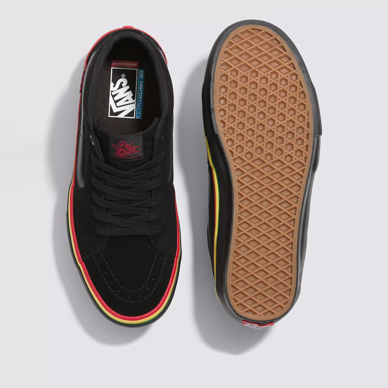 Tênis Vans Skate Grosso Mid Rasta/Black